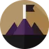 Montagne avec un drapeau